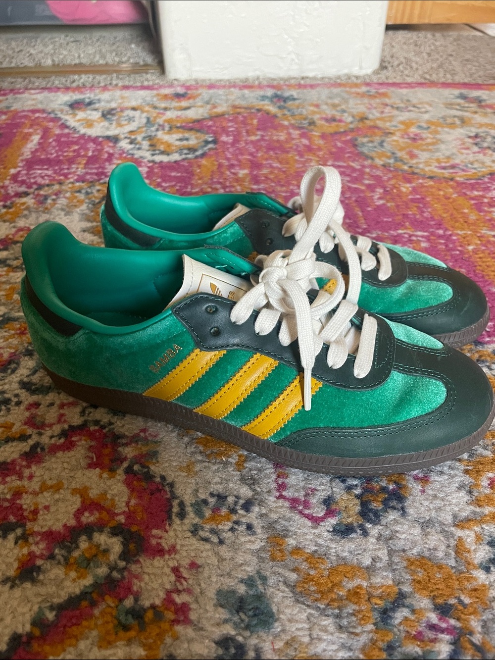 Adidas Women’s Green and Yellow Samba Sneakers
